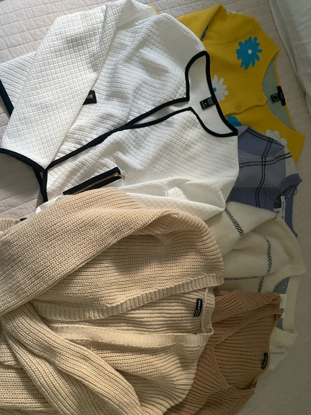 Variety of sweaters/ cardigans Forever 21 Yellow and Light Blue Knit Top